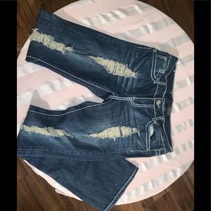 Size 7/8 flare leg distressed Premiere jeans